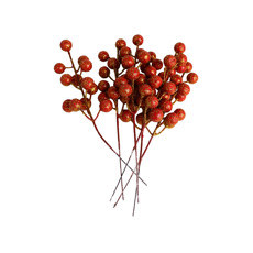 Imagem de PACOTE DE MINI FRUTAS NATALINAS DECORATIVAS VERMELHAS E DETALHES DOURADOS 20X12 CM - Grillo Ltda