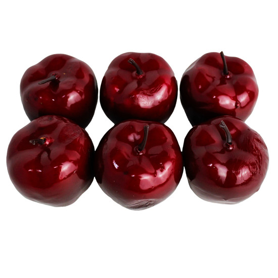 Imagem PACOTE DE 6 MINI MAÇÃS VERMELHAS EM PLÁSTICO 5 CM - GRILLO 59019