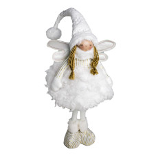 Imagem de BONECA FADINHA NATALINA DECOR EM POLIÉSTER BRANCO E DOURADO 34X18 CM GRILLO 58744 - Grillo Ltda