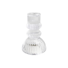 Imagem de MINI CASTIÇAL DECORATIVO EM VIDRO TRANSPARENTE 10X7 CM - GRILLO 59362 - Grillo Ltda