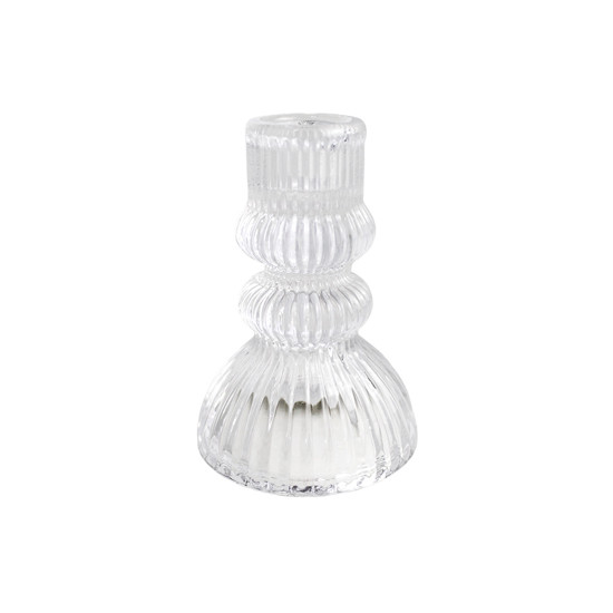 Imagem MINI CASTIÇAL DECORATIVO EM VIDRO TRANSPARENTE 10X7 CM - GRILLO 59362