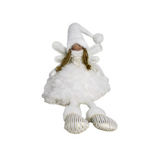 Imagem de BONECA FADINHA NATALINA DECOR EM POLIÉSTER BRANCO COM LED 48X18 CM - GRILLO 58746 - Grillo Ltda