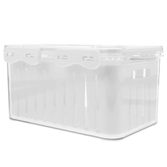 Imagem CAIXA FRESH COM TAMPA HERMÉTICA ORGANIZADORA EM ACRÍLICO 12X26X16 CM - BONO HOME
