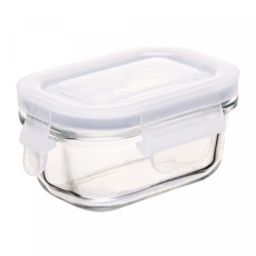 Imagem de POTE RETANGULAR HERMÉTICO 120ML EM VIDRO COM TAMPA 5X11X7 CM - LYOR - Coliseu Presentes Ltda