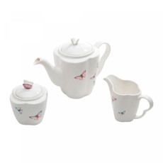 Imagem de CONJUNTO BORBOLETAS 3 PEÇAS EM PORCELANA PARA CAFÉ - WOLFF - GRILLO 969812 - Rojemac Impotacao E Exportacao Ltda