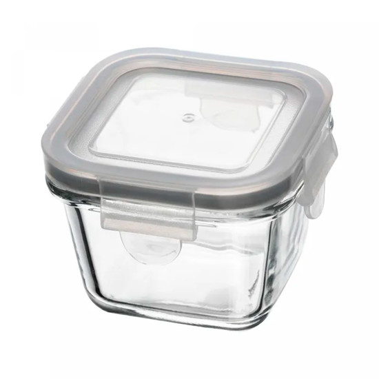 Imagem POTE QUADRADO HERMÉTICO 150ML EM VIDRO COM TAMPA 6X9X9 CM - LYOR