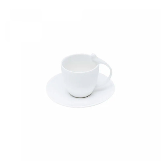 Imagem CONJUNTO 6 XÍCARAS BIRDS 85ML COM PIRES EM PORCELANA BRANCA 6X8X7 CM - WOLFF