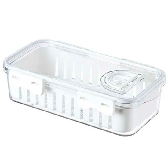 Imagem CAIXA FRESH COM TAMPA HERMÉTICA ORGANIZADORA EM ACRÍLICO 8X32X16 CM - BONO HOME