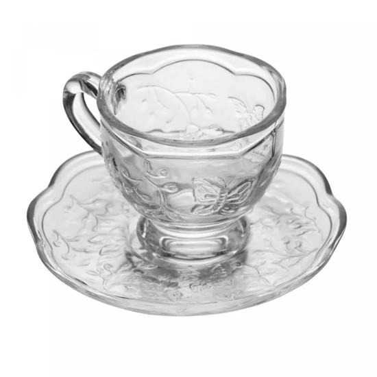 Imagem XÍCARA DE CAFÉ NEW BUTTERFLY COM PIRES 80ML EM CRISTAL ECOLÓGICO 6X8X6 CM - LYOR