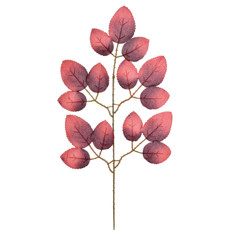Imagem de HASTE DECORATIVA DE FOLHAS VERMELHAS DE ROSEIRA EM PLÁSTICO MOLDÁVEL - GRILLO - Grillo Ltda