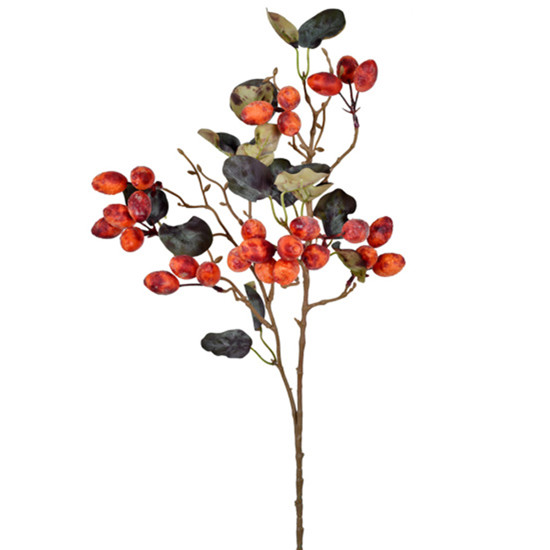 Imagem HASTE DECORATIVA DE FRUTAS SILVESTRES LARANJA EM PLÁSTICO MOLDÁVEL 84X20 CM - GRILLO