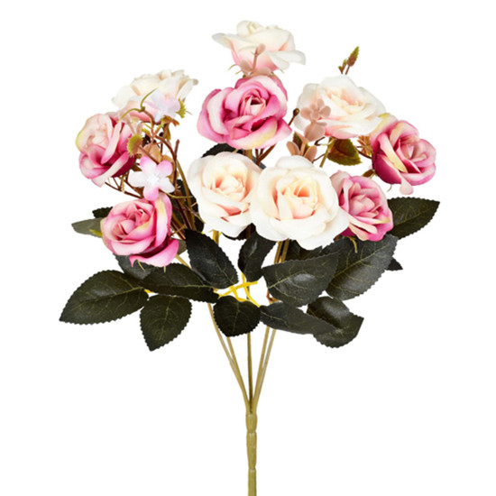 Imagem BUQUÊ DECORATIVO DE ROSAS SILVESTRES BEAUTY EM PLÁSTICO MOLDÁVEL 30X17 CM - GRILLO