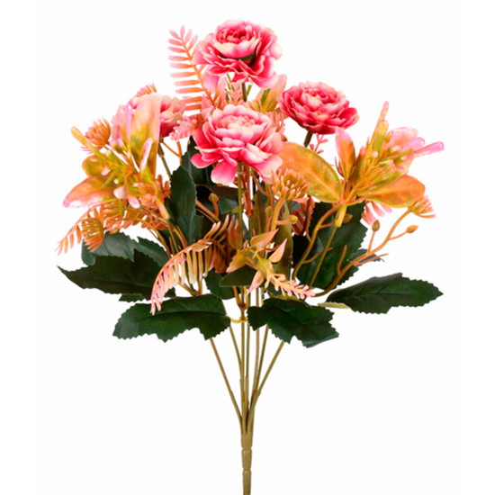 Imagem BUQUÊ DECORATIVO DE MINI PEÔNIA BEAUTY EM PLÁSTICO MOLDÁVEL 30X15 CM - GRILLO