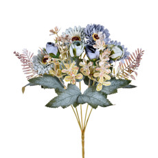 Imagem de BUQUÊ DECORATIVO MISTO DE ROSA E MARGARIDA AZUL EM PLÁSTICO MOLDÁVEL - GRILLO - Grillo Ltda