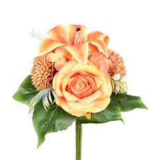 Imagem de RAMALHETE MISTO DECORATIVO LARANJA EM PLÁSTICO MOLDÁVEL 32X28 CM - GRILLO - Grillo Ltda
