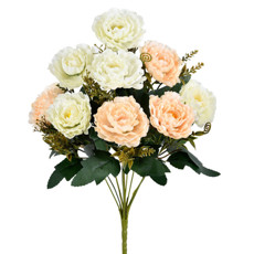 Imagem de BUQUÊ DECORATIVO DE CAMÉLIA CREME EM PLÁSTICO MOLDÁVEL 37X20 CM - GRILLO - Grillo Ltda