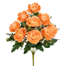 Imagem de BUQUÊ DECORATIVO DE CAMÉLIA LARANJA EM PLÁSTICO MOLDÁVEL 37X20 CM - GRILLO - Grillo Ltda