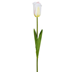 Imagem de HASTE DECORATIVA DE TULIPA CREME EM PLÁSTICO E TECIDO MOLDÁVEL 51X5 CM - GRILLO - Grillo Ltda