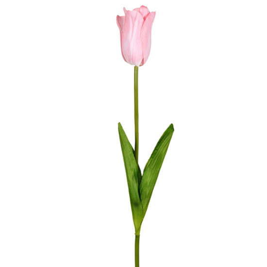Imagem HASTE DECORATIVA DE TULIPA ROSA EM PLÁSTICO E TECIDO MOLDÁVEL 51X5 CM - GRILLO