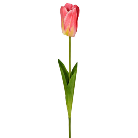 Imagem HASTE DECORATIVA DE TULIPA LARANJA EM PLÁSTICO E TECIDO MOLDÁVEL 51X5 CM - GRILLO
