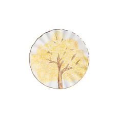 Imagem de CONJUNTO 6 PRATOS PARA SOBREMESA EM CERÂMICA BRANCA YPÊ AMARELO - SCALLA CERÂMICA - Scalla Ceramica Artistica Ltda-Epp