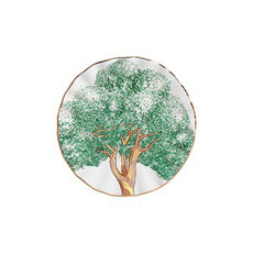 Imagem de CONJUNTO 6 PRATOS PARA SOBREMESA EM CERÂMICA BRANCA YPÊ VERDE - SCALLA CERÂMICA - Scalla Ceramica Artistica Ltda-Epp