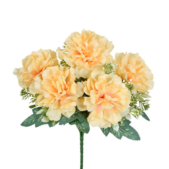 Imagem BUQUÊ DECORATIVO DE PEÔNIA AMARELA EM PLÁSTICO MOLDÁVEL 25X20 CM - GRILLO