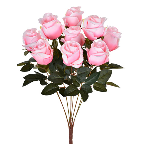Imagem BUQUÊ DECORATIVO DE BOTÕES DE ROSA NA COR ROSA EM PLÁSTICO MOLDÁVEL 48X26 CM - GRILLO