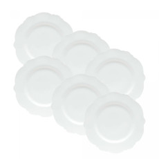 Imagem de CONJUNTO MALDIVAS 6 PRATOS RASOS EM PORCELANA BRANCA 27X27 CM - WOLFF - Rojemac Impotacao E Exportacao Ltda