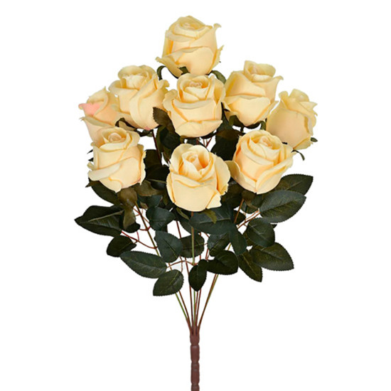 Imagem BUQUÊ DECORATIVO DE BOTÕES DE ROSA NA COR CHAMPAGNE EM PLÁSTICO MOLDÁVEL - GRILLO