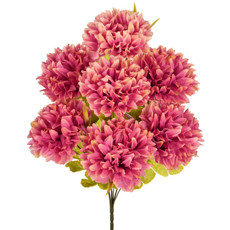 Imagem de BUQUÊ DECORATIVA DE CRISÂNTEMO ROSA OUTONO GIGANTE EM PLÁSTICO MOLDÁVEL - GRILLO - Grillo Ltda