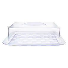 Imagem de PORTA BOLOS PÃES E DOCES RETANGULAR EM ACRÍLICO IBIZA 12X40X26 CM - KZA INDUSTRIA - Kza Industria E Comercio Ltda Epp