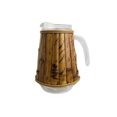 Imagem de JARRA PARA BEBIDAS EM VIDRO E BAMBOO TIGRADO 17X14X11 CM - Sonia Pierry Objetos De Decoracao Eirelli 