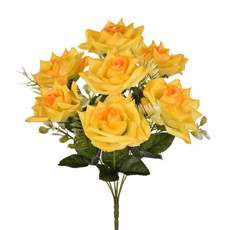 Imagem de BUQUÊ DE ROSAS DIAMANTE DECORATIVO AMARELO EM PLÁSTICO MOLDÁVEL 34X20 CM - GRILLO - Grillo Ltda