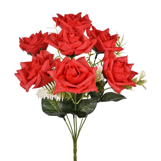 Imagem BUQUÊ DE ROSAS DIAMANTE DECORATIVO VERMELHO EM PLÁSTICO MOLDÁVEL 34X20 CM - GRILLO