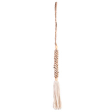 Imagem de TASSEL DECORATIVO DE BÚZIOS CORTADO E MACRAMÊ BRANCO 70X5 CM - CONCHAS ARTESANATO - Conchas Artesanato Ltda