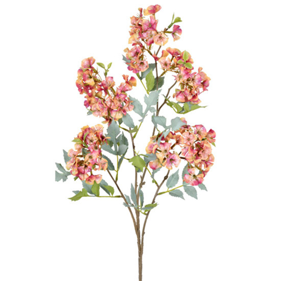 Imagem HASTE DECORATIVA DE CEREJEIRA MALVA AMARELO EM PLÁSTICO MOLDÁVEL 92X24 CM - GRILLO