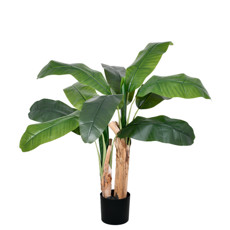 Imagem de PLANTA BANANEIRA FOLHAS VERDE DECORTIVA EM PLÁSTICO COM POTE 120X70 CM - GRILLO - Grillo Ltda