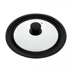 Imagem de TAMPA UNIVERSAL EM VIDRO E SILICONE PARA PANELAS 27 CM - LYOR - Coliseu Presentes Ltda