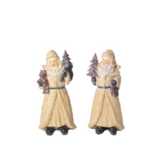 Imagem de CONJUNTO DE DOIS BONECOS PAPAIS-NOÉIS DECORATIVOS EM RESINA COLORIDO 26X10X6 CM - Cross Comercial Ltda