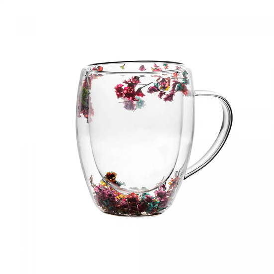 Imagem CANECA PAREDE DUPLA 330ML EM VIDRO BOROSSILICATO FALL 11X13X8 CM - WOLFF