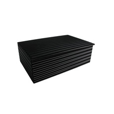 Imagem de CAIXA DECORATIVA RETANGULAR EM MDF PRETA COM LISTRAS 3D 8X24X16 CM - ENTRECASA - Inverno Verao Comercio De Modas E Decoracao Eireli