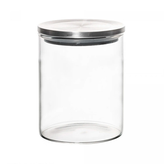 Imagem PORTA CONDIMENTOS EM VIDRO BOROSSILICATO COM TAMPA EM METAL HERMÉTICO 350ML - WOLFF