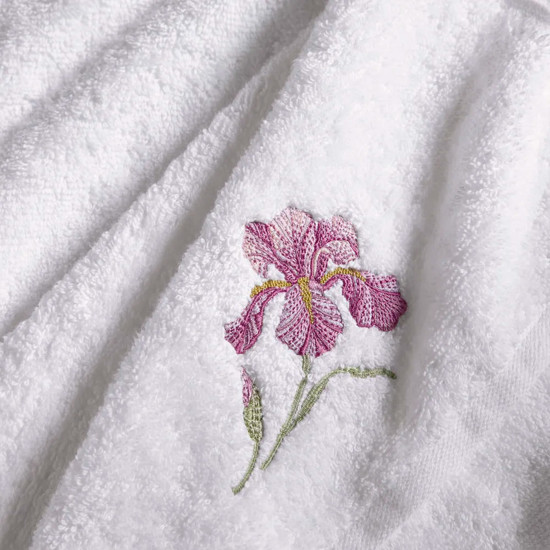 Imagem JOGO LAVABO E ROSTO COM BORDADO LE IRIS BRANCO EM ALGODÃO - TRUSSARDI