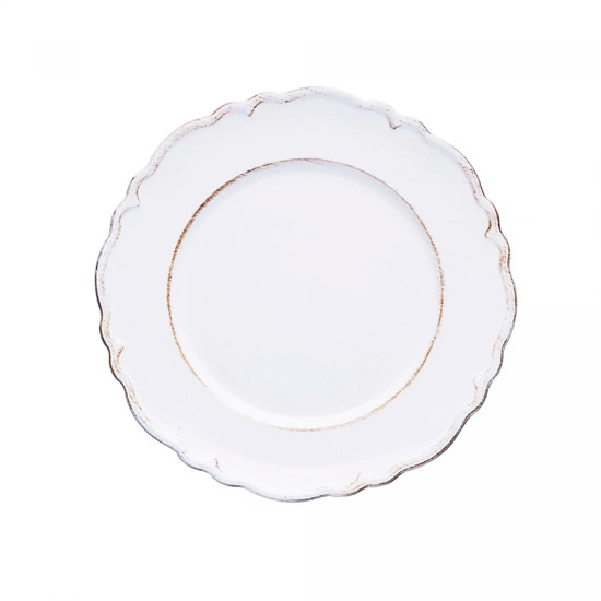 Imagem SOUSPLAT MOON PATINADO EM PLÁSTICO BRANCO 25X25 CM - LYOR