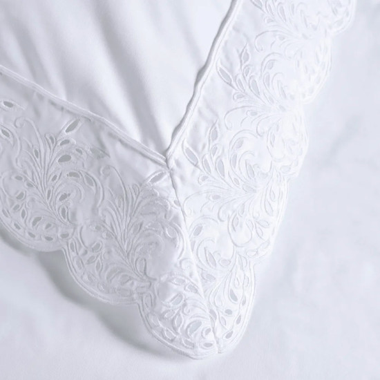 Imagem JOGO DE CAMA KING 4 PEÇAS BARGELLO EM ALGODÃO BRANCO - TRUSSARDI