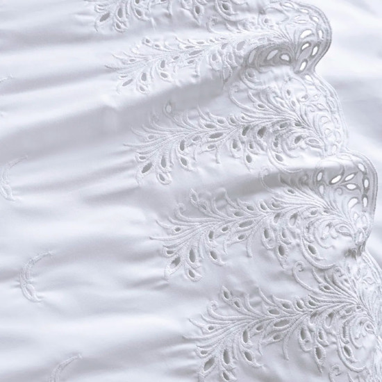 Imagem JOGO DE CAMA KING 4 PEÇAS BARGELLO EM ALGODÃO BRANCO - TRUSSARDI
