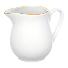 Imagem de LEITEIRA ROYAL BRANCA EM PORCELANA COM BORDA DOURADA 300ML 12X10X6 CM - HAÜSKRAFT - Etilux Industria E Comercio Ltda