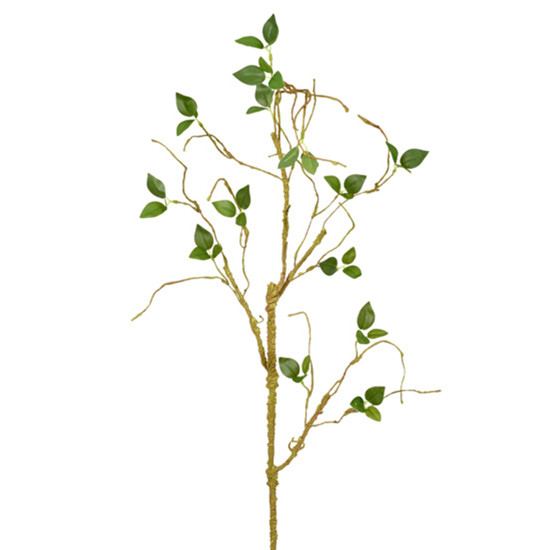 Imagem GALHO DE FOLHAS VERDE DECORATIVO EM PLÁSTICO MOLDÁVEL 127X10CM - GRILLO