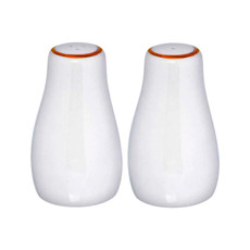 Imagem de SALEIRO E PIMENTEIRO ROYAL EM PORCELANA BRANCA COM BORDA DOURADA 9X5 CM - HAÜSKRAFT - Etilux Industria E Comercio Ltda